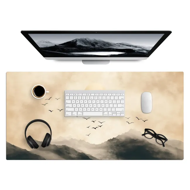 Desk Mat - Landscape - Japandi - bird