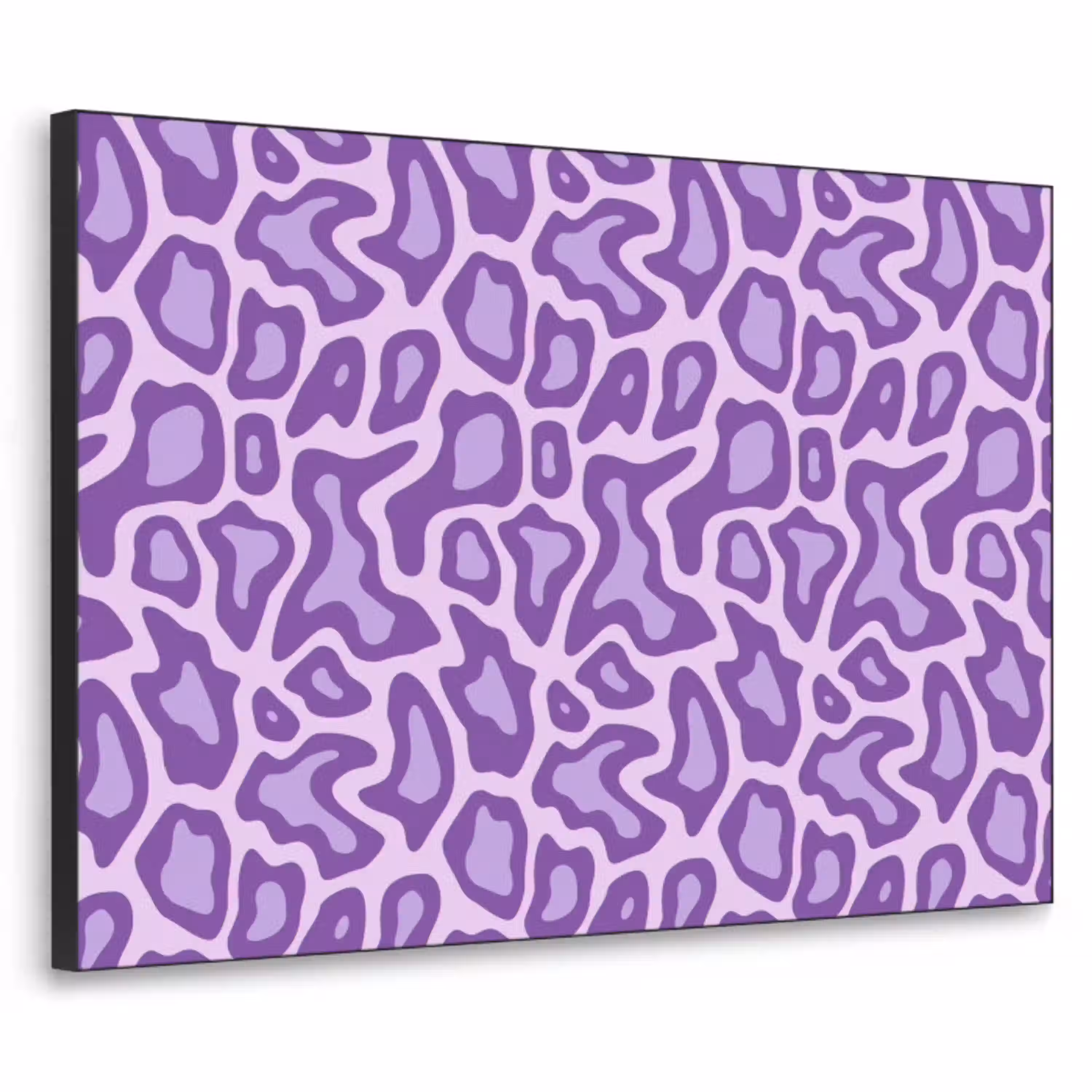Paars - Abstract - Luipaard - Vlekken - Groovy - Patroon Textielframe zwart klein 947 -3d