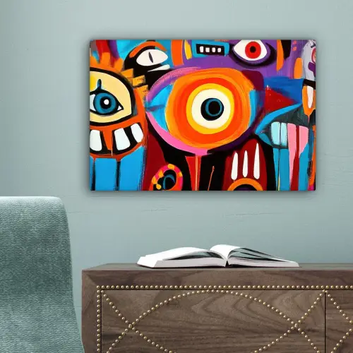 Abstract - Gezicht - Kleurrijk canvas 2cm klein -sfeer4
