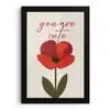 Klaproos - Bloem - Rood - Valentijn fotolijst zwart zonder passe partout klein -3d