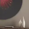 Vlinder - Rood - Minimalistisch Akoestische PET Vilt - Rond klein -sfeer5_closeup