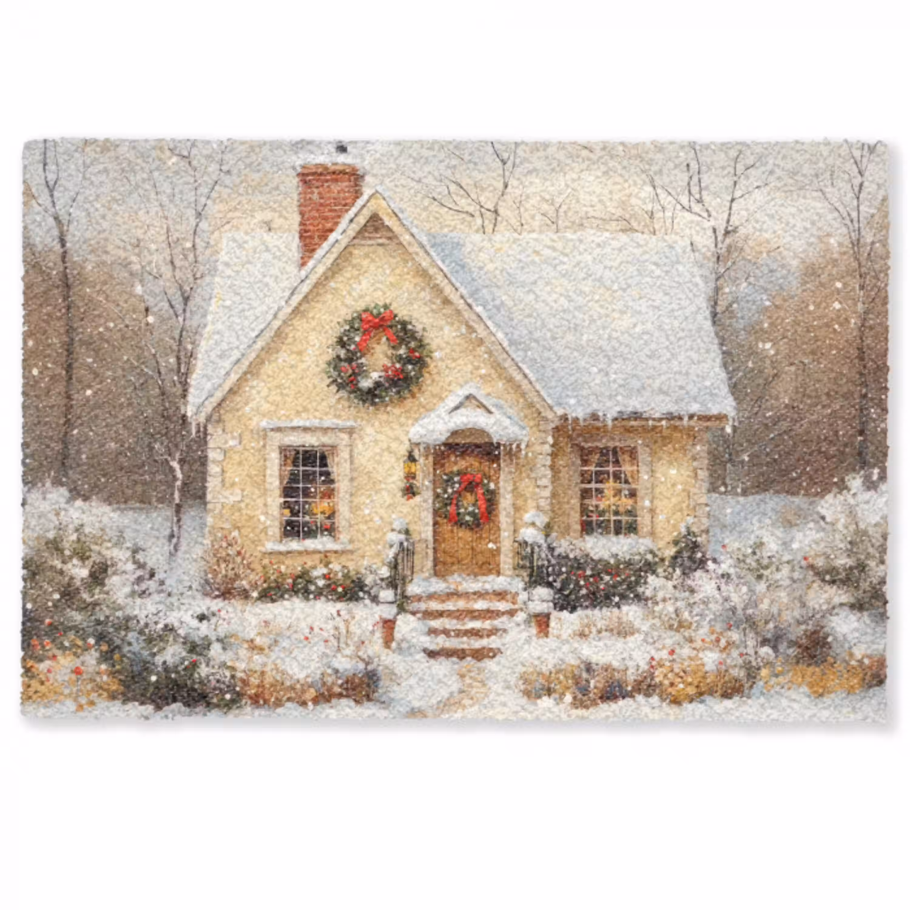 Kerst - Huis - Winter - Sneeuw Deurmat klein -zkaufland3d