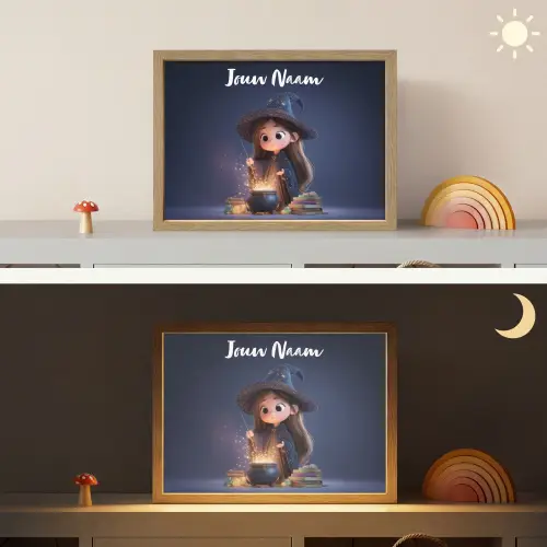 Tovenares - Magisch - Blauw - Toveren Light Box met batterij (Wandlamp kind) middel -sfeer3_kind