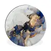 Marmer - Blauw - Goud Wandcirkel aluminium klein -3d