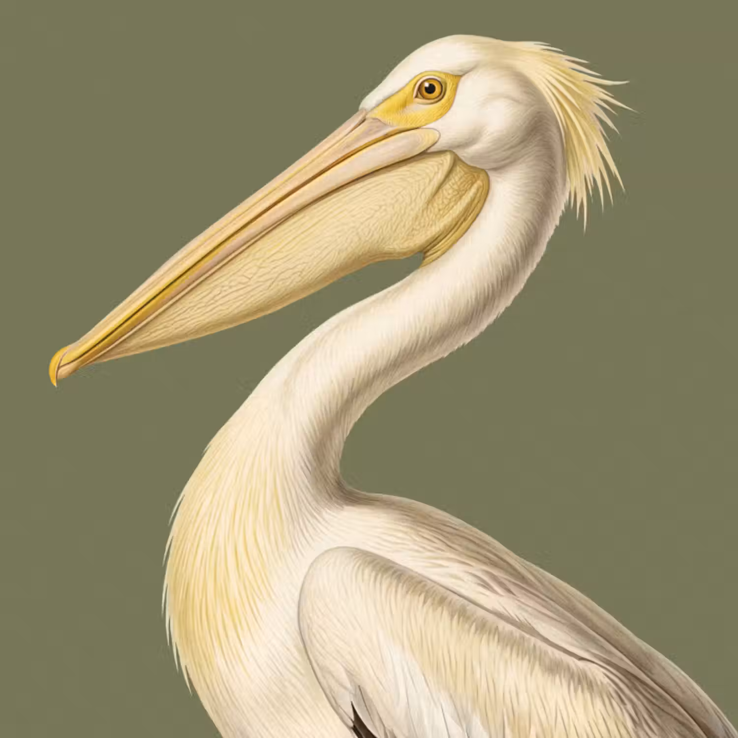Tapete - Pelikan - Weiß - Vogel - Klassisch - Natur