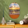 Strand - Zonsondergang - Zee - Wolken - Horizon Wandcirkel Ovaal Forex klein -sfeer2