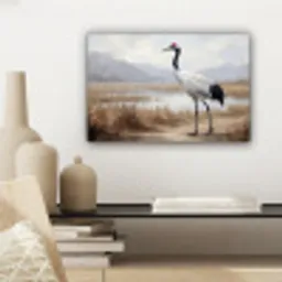 Kraanvogel - Natuur - Realistisch canvas 2cm klein -sfeer6
