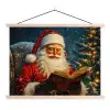Kerstman - Kerst - Winter - Kerstboom textielposter latten blank klein -3d