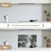 Bos - Winter - Bomen - Natuur - Pad - Sneeuw keuken achterwand spatscherm klein -voor_na_NL