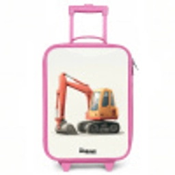 Graafmachine - Getekend - Oranje Kinderkoffer - Roze klein -3d