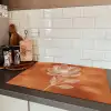 Bloem - Minimalistisch - Wit Inductie beschermer vinyl 3mm klein -sfeer3
