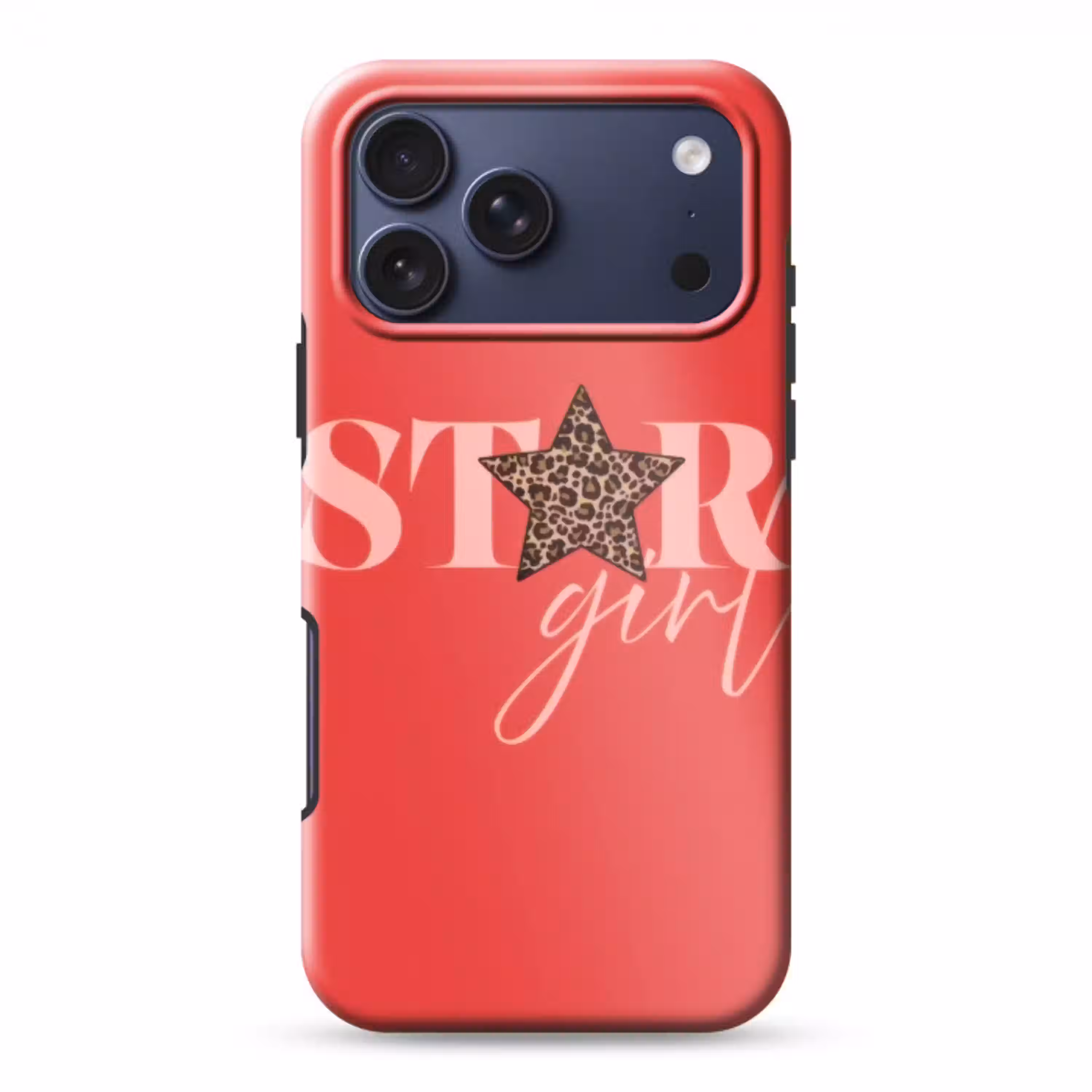 Star girl - Rood - Panter - Ster Toughcase MagSafe Apple iPhone 17 Pro Max klein -3d