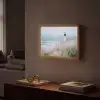 Vuurtoren - Klif - Zee - Bloemen Light Box met batterij (Wandlamp) middel -sfeer1