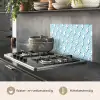 Blauw - Wit - Patroon - Bliksem keuken achterwand spatscherm klein 900 -usp_NL