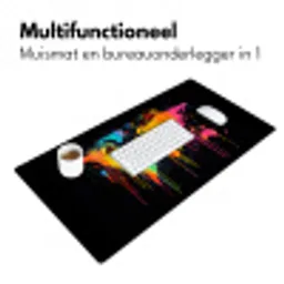 Wereldkaart - Verf - Kleurrijk - Graffiti - Wereld Muismat XXL klein -sfeer4