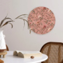 Botanisch - Bloemen - Roze Wandcirkel kunststof plaat 5mm dik klein 188 -sfeer4