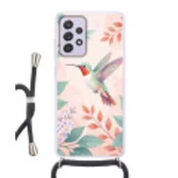 Kolibrie - Vliegen - Natuur - Illustratie - Kleurrijk Hoesje Samsung Galaxy A52 5G met koord klein -3d