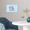 Corgi - Koptelefoon - Blauw - Muzieknoten poster papier klein -sfeer3
