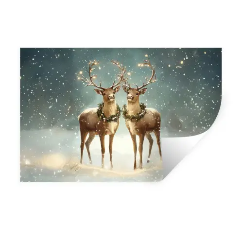 Kerstmagie - Winterwoud - Rendier Muursticker klein -3d