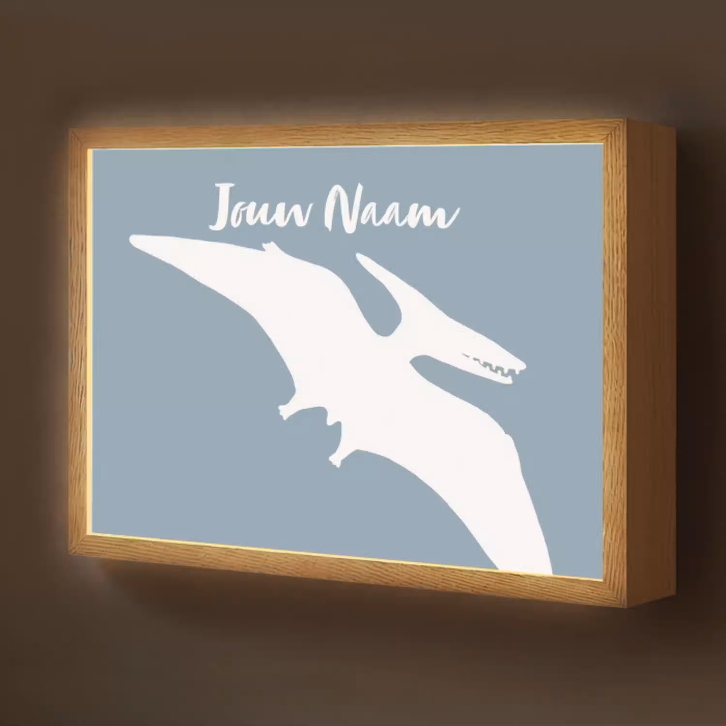 Dino - Pteranodon - Dinosaurus - Blauw Light Box met batterij (Wandlamp kind) middel -z3d_website