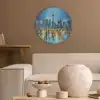 Skyline Toronto - Water - Stadslichten - Toren Akoestische PET Vilt - Rond klein -sfeer1