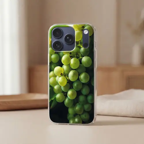Druiven - Tros - Groen Telefoonhoesje iPhone 17 Pro klein -sfeer2
