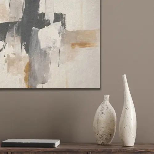 Penseelstreken - Ruw - Abstract - Beige PET vilt klein -sfeer6_closeup