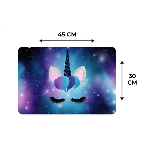 Eenhoorn - Sterren - Magisch - Blauw Placemat vinyl groot -specs