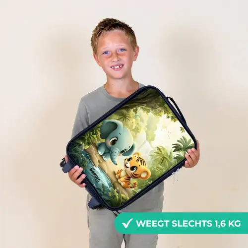 Olifant - Tijger - Bos - Jungle Kinderkoffer - Zwart klein -sfeer4_NL