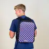 Blokjes - Blauw - Roze Rugzak - Zwart middel -sfeer8