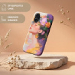 Abstract - Vrouw - Bloemenkroon - Goud Toughcase MagSafe Apple iPhone 17 klein -USP_RandenV_DE