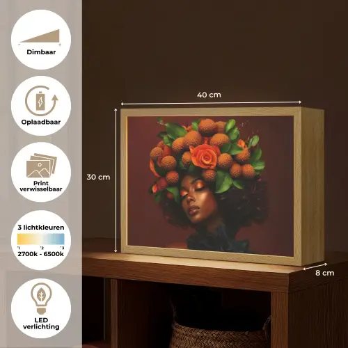 Vrouw - lychee - exotisch Light Box met batterij (Wandlamp) middel -USP_websiteoverzichtNL