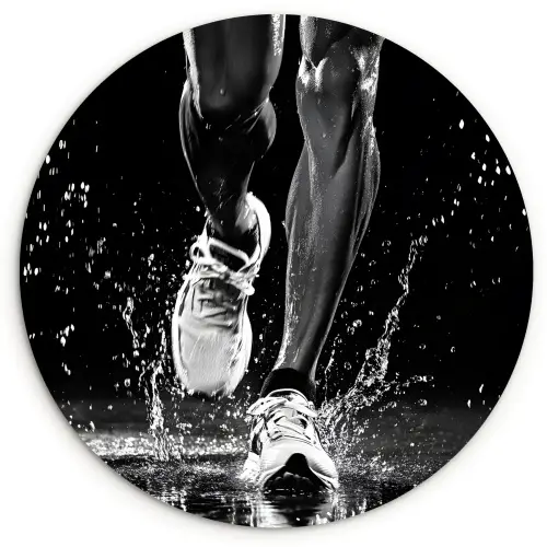 Hardloopschoenen - Rennen - Druppels - Zwart Wandcirkel plexiglas klein -3d