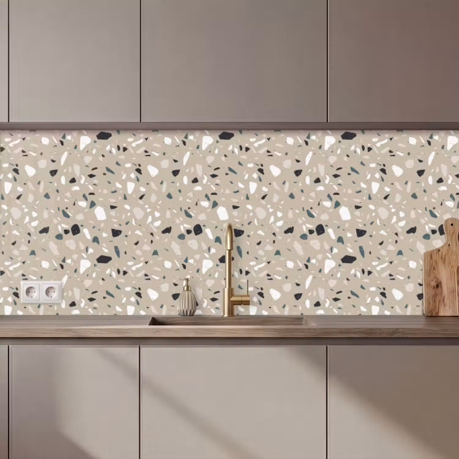 Küchenrückwand - Terrazzo - Muster - Grün