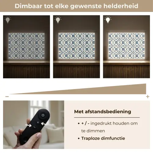 Grafisch - Tegel - Blauw Light Box met batterij (Wandlamp) middel 907 -USP_dimbaarNL