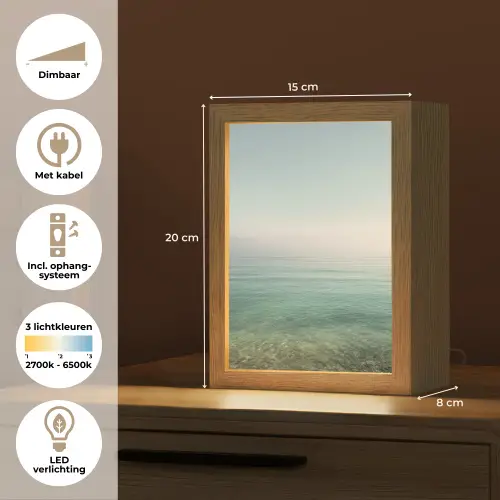 Zee - Horizon - Blauw - Mist Light Box met kabel (Tafellamp) klein -USP_NL