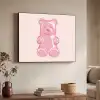Beer - Roze - Snoep Textielframe - compleet frame klein -sfeer3