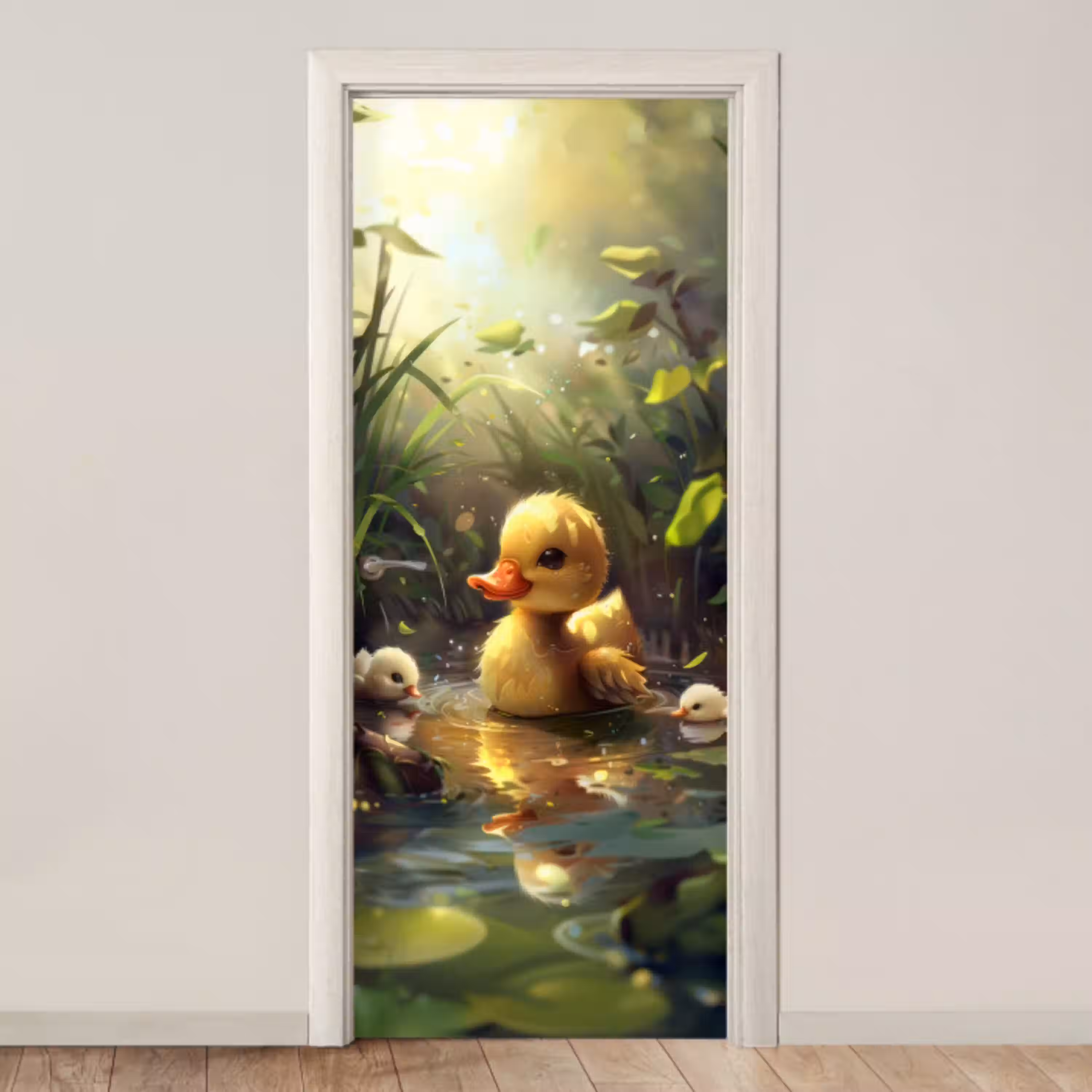 Eendjes - Dieren - Natuur deurposter klein -3d_beige