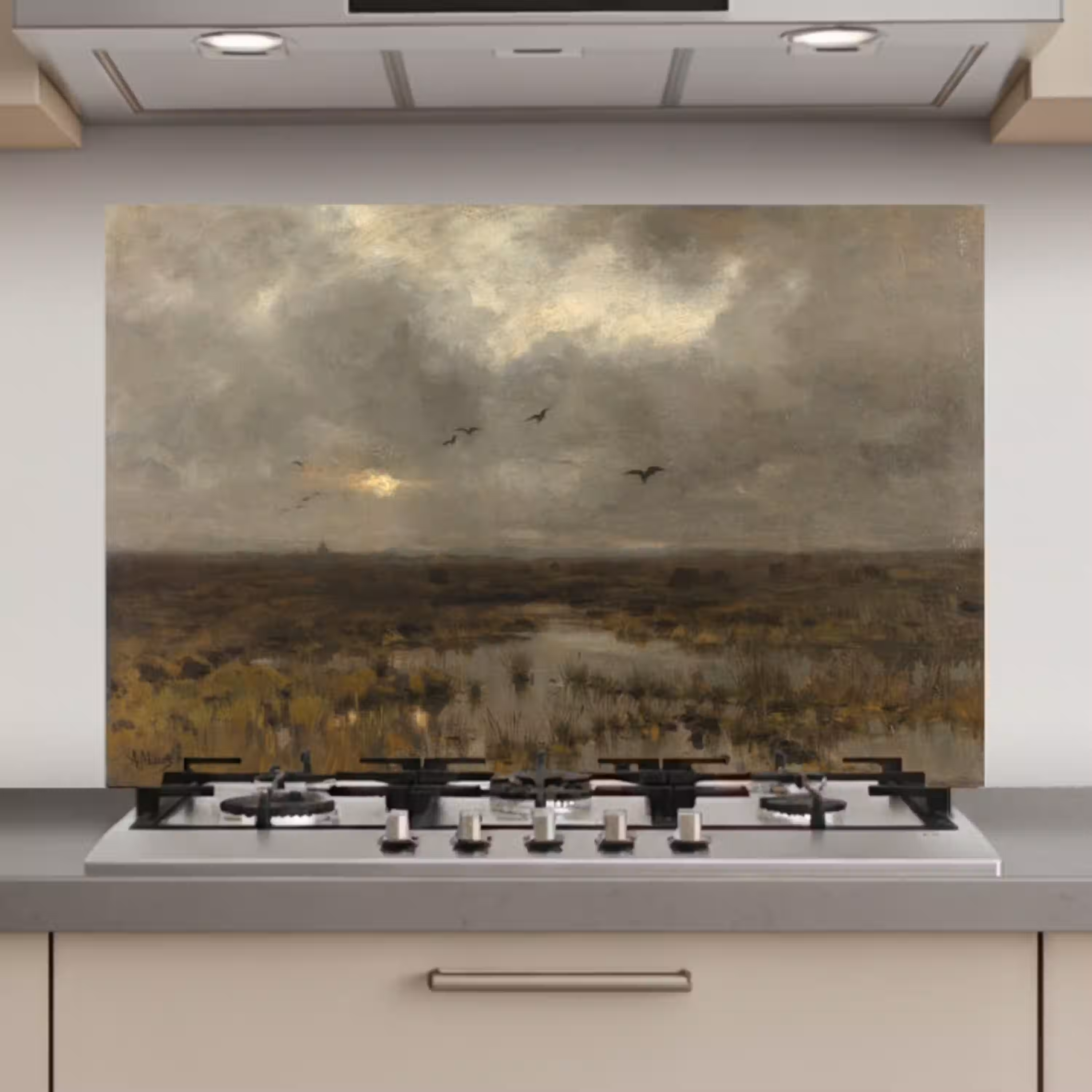 Het moeras - Schilderij van Anton Mauve keuken achterwand spatscherm klein -3d_website