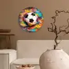 Voetbal - Verf - Kleuren - Zwart - Wit Wandcirkel kunststof plaat 5mm dik klein -sfeer1