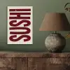 Sushi - Rood - Japandi - Decoratie aluminium wit klein -sfeer2