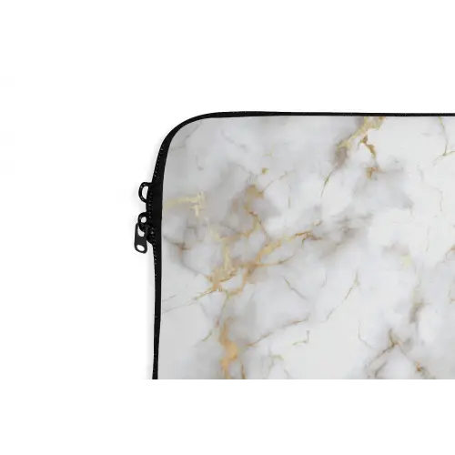 Gouden aders - Marmer - Wit laptophoes neopreen klein 279 -detail