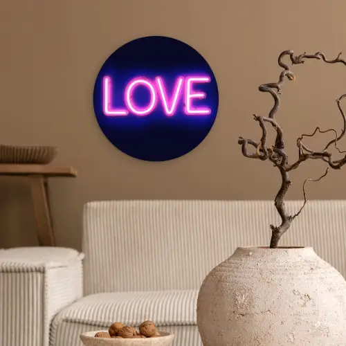 Neon - Love - Valentijn Wandcirkel plexiglas klein -sfeer1