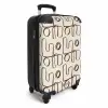 Bruine abstracte lijnen op beige achtergrond NBS - Handbagage koffer - Kinderen Unisex middel -productfoto_3d