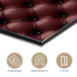 Leer - Patroon - Bordeaux aluminium wit klein 46 -closeup_NL