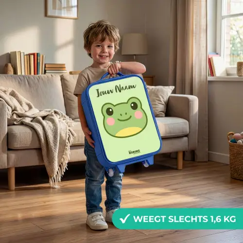 Kawai - Kikker - Groen Kinderkoffer - Blauw klein -sfeer2_NL
