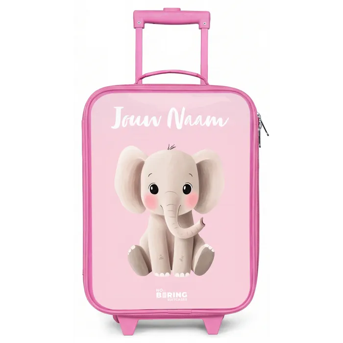 Olifant - Grijs - Baby - Slurf Kinderkoffer - Roze klein -zz3dotto