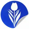 Tulp - Minimalistisch - Bladeren - Wit Wandcirkel behangsticker klein -3d