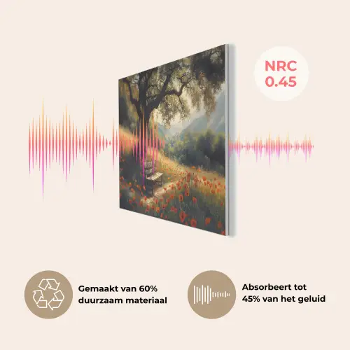 Bankje - Boom - Klaprozen - Heuvels PET vilt klein -USP_NL