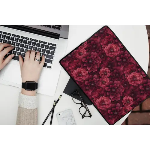 Dahlias - Bloemen - Rood laptophoes neopreen klein 279 -bureau